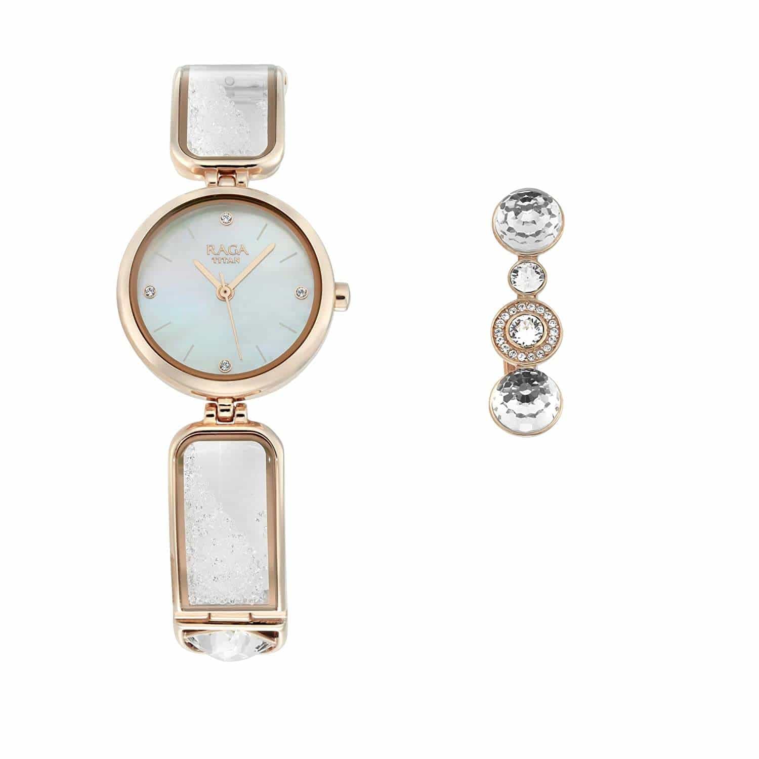 Titan Raga Cocktails Analog Mother of Pearl Dial Women's Watch-95105WM01F