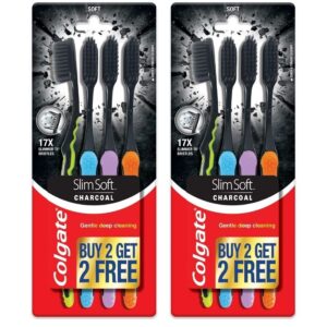 Colgate SlimSoft Charcoal Soft Black Bristles Toothbrush