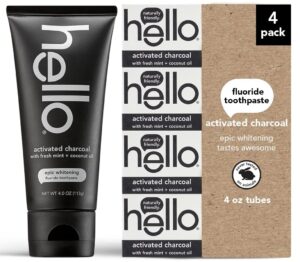 Hello Oral Care Activated Charcoal Fluoride Whitening Toothpaste