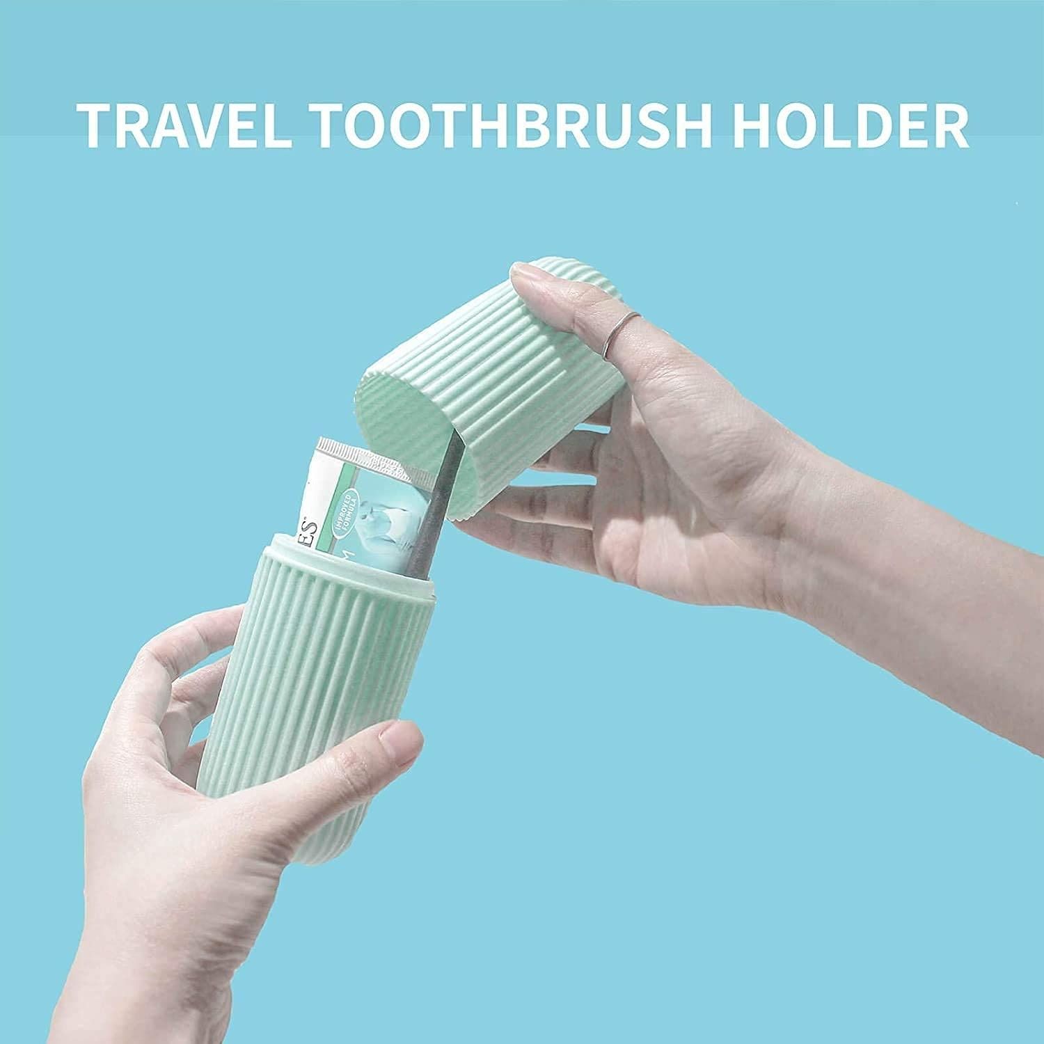 Stewit Capsule Shape Travel Toothbrush Toothpaste Case Holder Portable