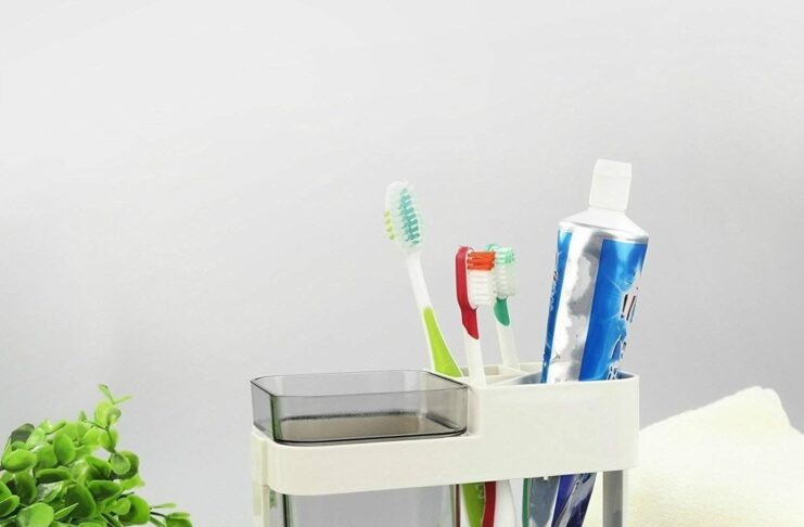 Toothbrush Toothpaste Stand Holder Bathroom Storage Organizer
