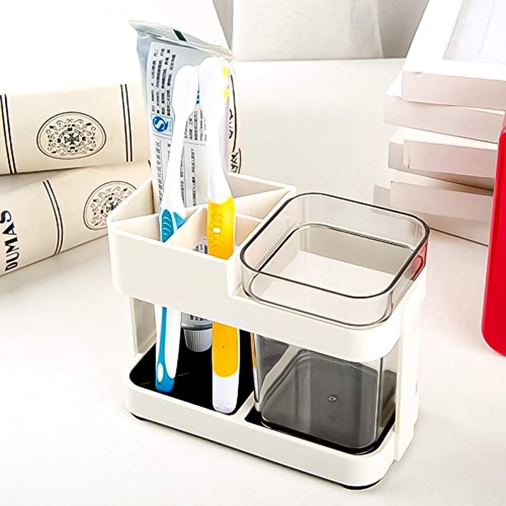Zollyss 1 Cup Toothbrush Toothpaste Stand Holder, Plasti